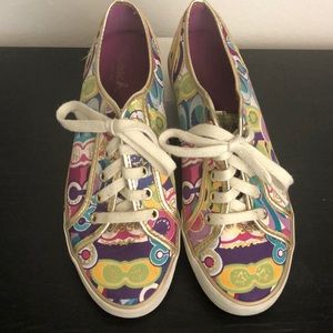 COACH colorful sneakers with golden touch